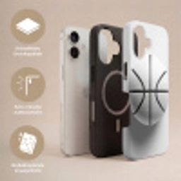 Basketbal - Wit - Schaduw - Lijnen Toughcase MagSafe Apple iPhone 17 klein -USP_Lagen_DE