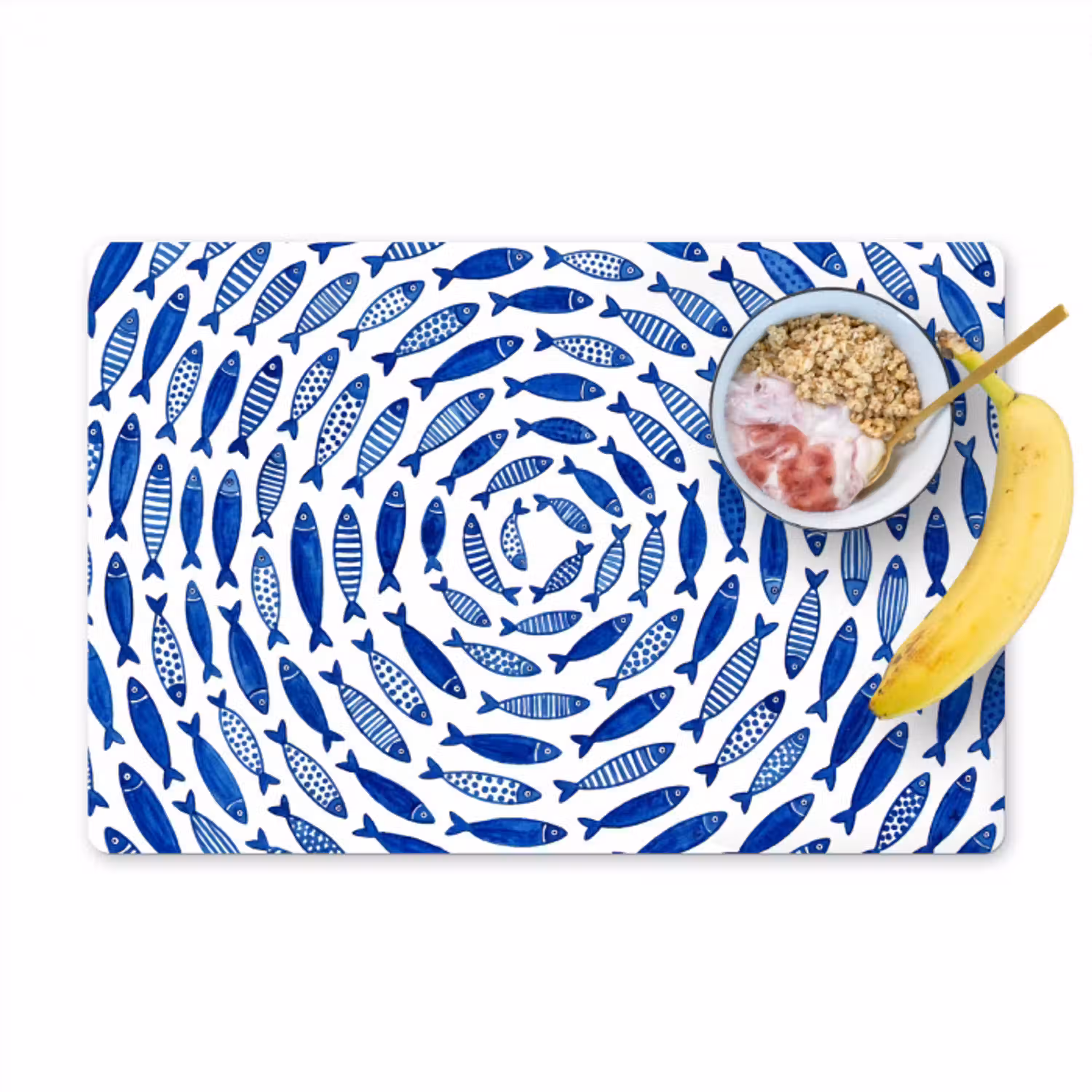 Vis - Patroon - Onderwater - Abstract - Blauw Placemat vinyl groot -zzzproduct_Kitchenyeah-website