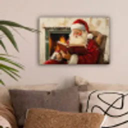 Kerst - Kerstman - Winter - Open Haard canvas 2cm klein -sfeer1