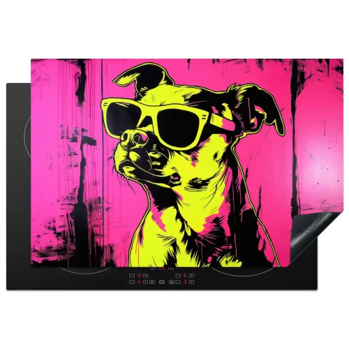 Hond - Zonnebril - Roze - Art Inductie beschermer vinyl 3mm klein -3d