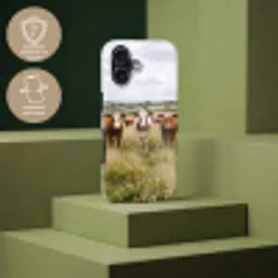 Koeien - Portret - Weide - Boerderij - Nieuwsgierig Toughcase MagSafe Apple iPhone 17 klein -USP_PrintM_FR