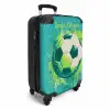 Voetbalvibes - Verfspatten - Groen - Blauw NBS - Handbagage koffer - Kinderen Unisex middel -productfoto_3d