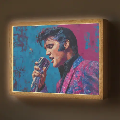 Zingende man - Glitterjas - Microfoon Light Box met batterij (Wandlamp) middel -z3d_website