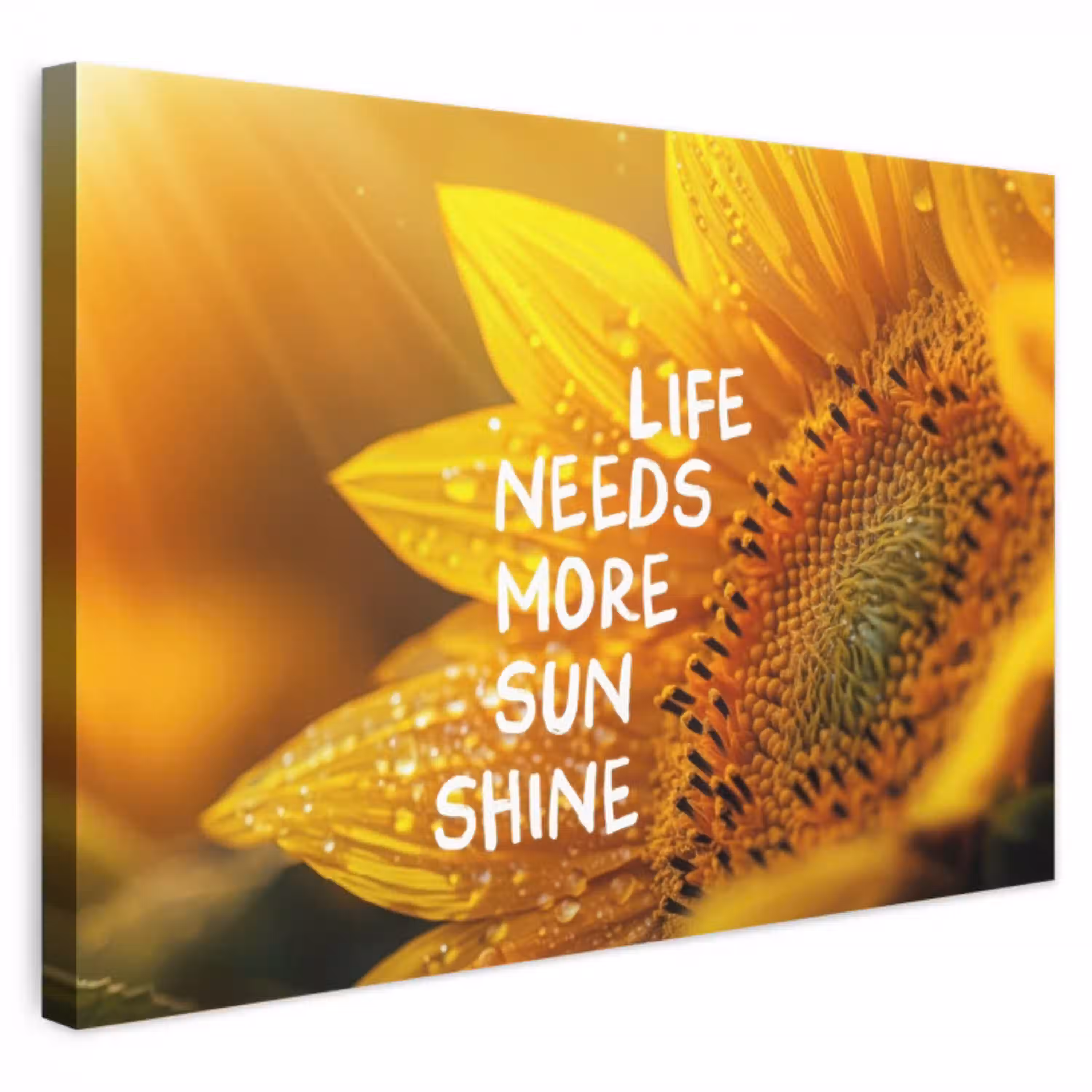 Zonnebloem - Close up - Geel - Quote canvas 2cm klein -3d