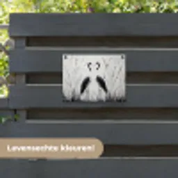 Kraanvogels - Gras - Hartvorm - Zwart tuinposter los doek klein -sfeer3
