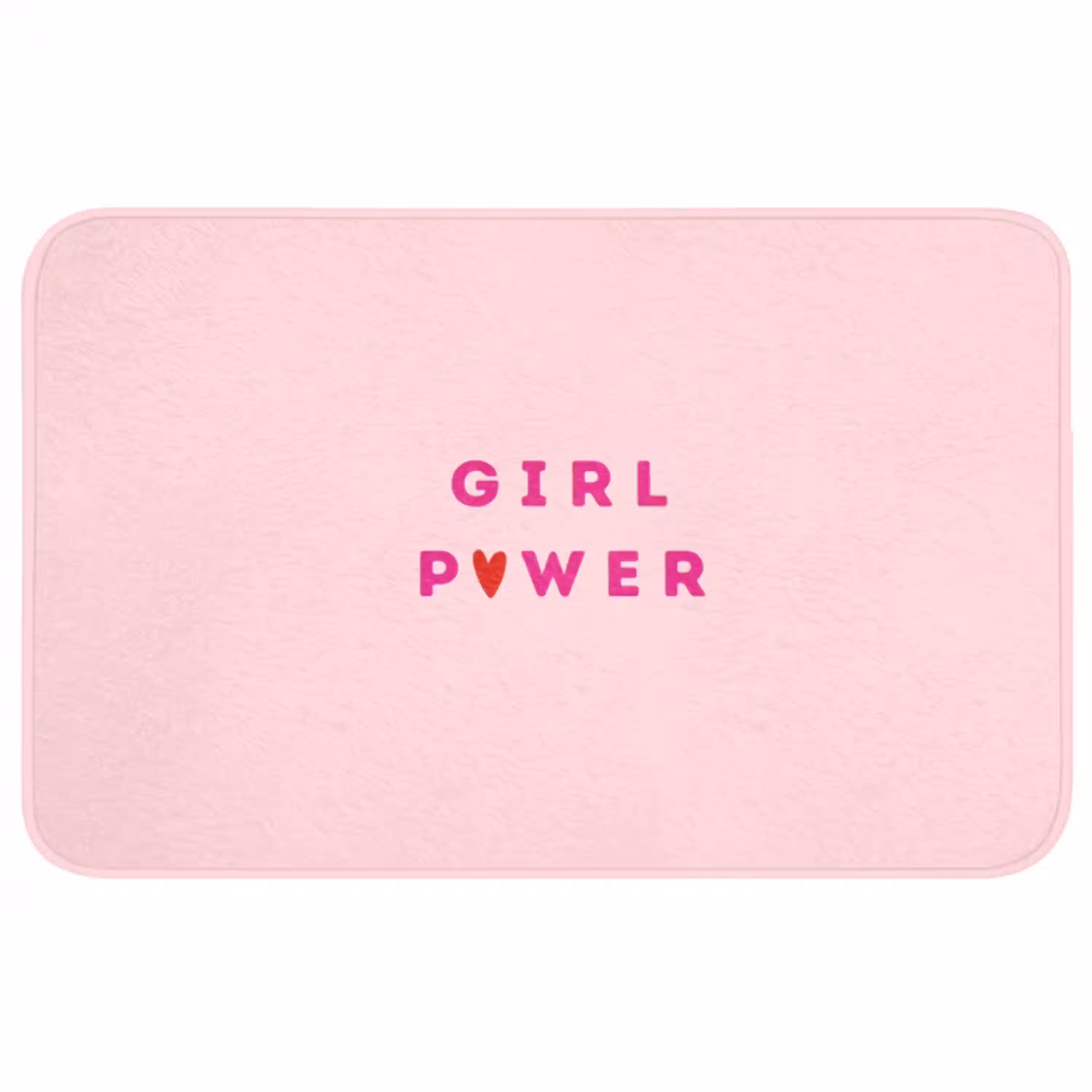 Girl power - Roze - Hartje Badmat middel -3d