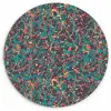 Spat - Abstract - Oranje - Groen Wandcirkel kunststof plaat 5mm dik klein 188 -3d