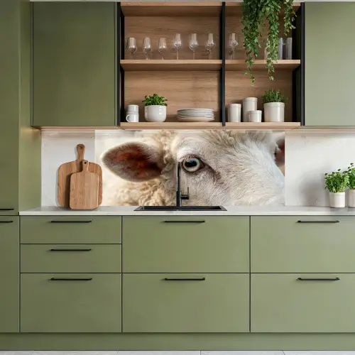Schaap - Oog - Wit keuken achterwand 2 middel -sfeer3