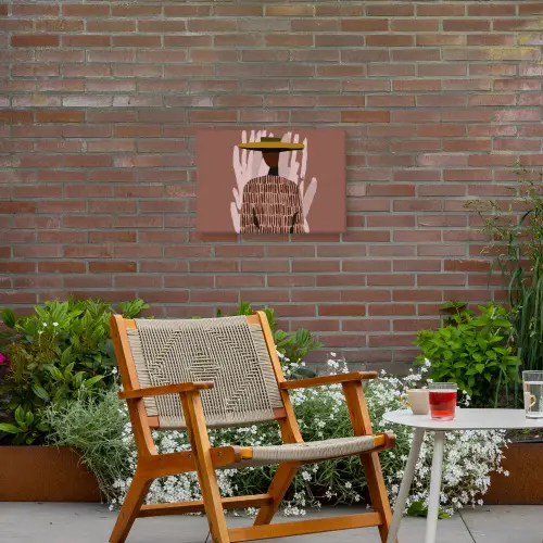 Abstract - Figuur - Illustratie - Hoed Tuinposter op houten frame 2 cm dik klein -sfeer3