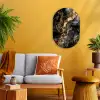 Marmer - Zwart - Goud - Abstract Wandcirkel Ovaal Forex klein -sfeer4