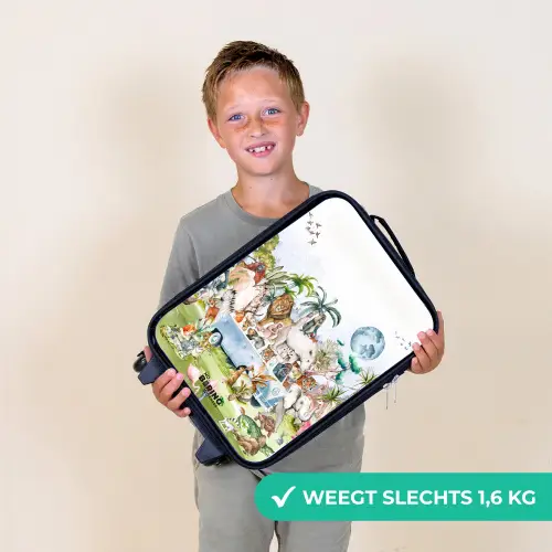 Busje met allemaal dieren Kinderkoffer - Zwart klein -sfeer4_NL
