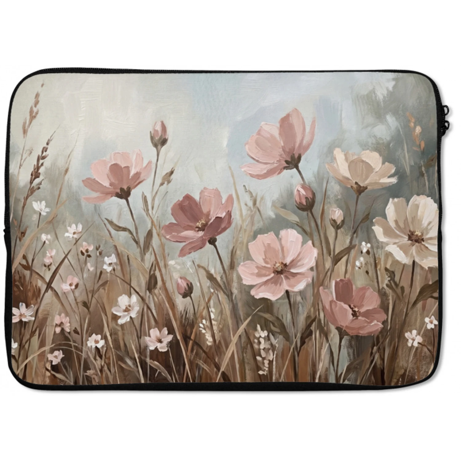 Bloemen - Botanisch - Schilderij - Pastel - Rustiek laptophoes neopreen klein -zkaufland3dotto