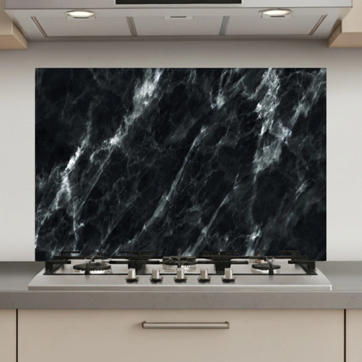 Marmer - Zwart - Luxe keuken achterwand spatscherm klein -3d_website