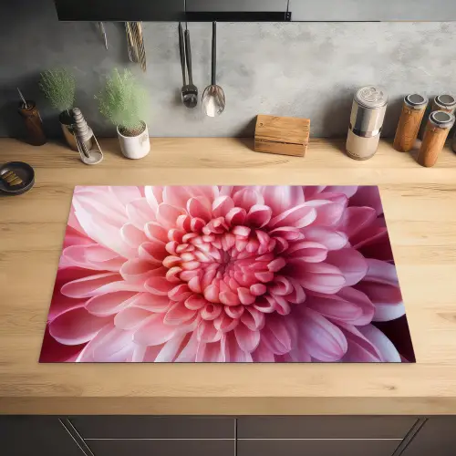 Dahlia - Bloem - Close up - Roze Inductie beschermer vinyl 3mm klein -sfeer5