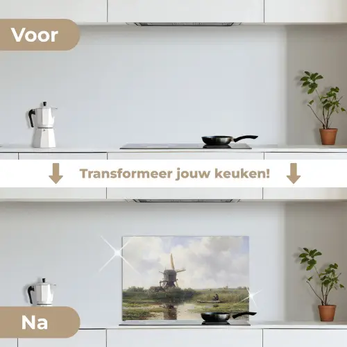 Molen - Willem Roelofs - Oude meesters - Kunst keuken achterwand spatscherm klein -voor_na_NL