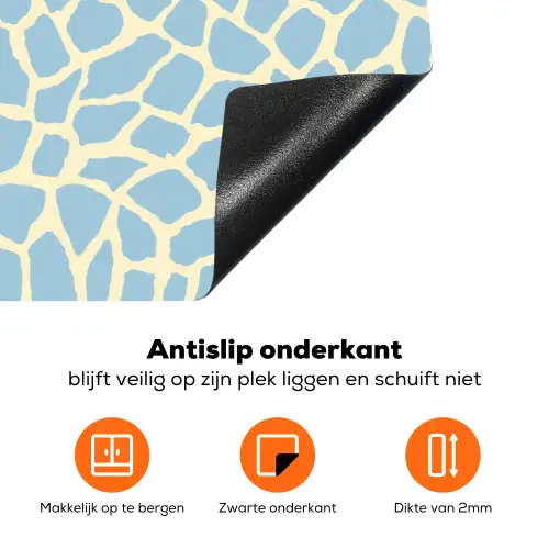 Giraf - Modern - Blauw Inductie beschermer vinyl 3mm klein 276 -zzzzzzz-td-onderkant
