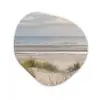 Zandstrand - Bewolkt - Duinen Wandcirkel Organisch Aluminium middel -3d