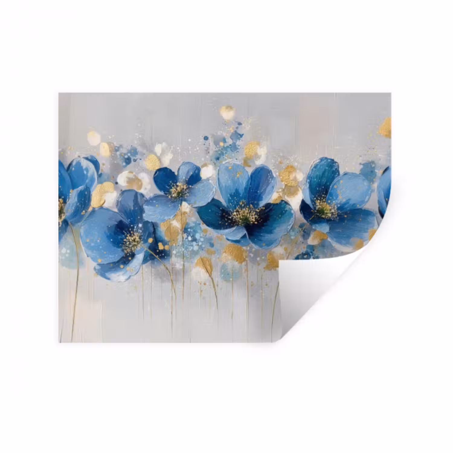 Wandtattoo – Blumen - Blau - Abstrakt
