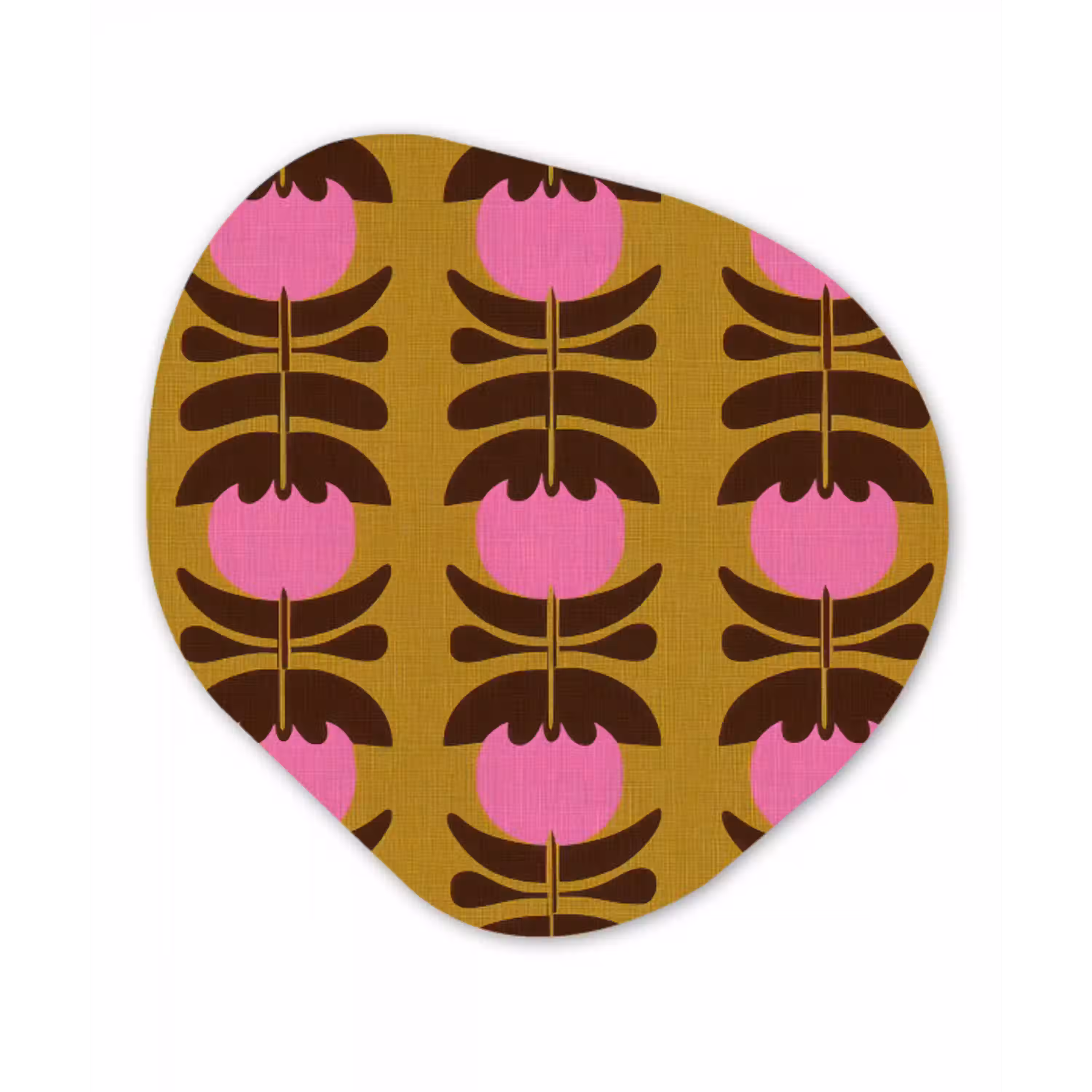 Abstract - Bloemen - Roze Wandcirkel Organisch Aluminium middel 851 -3d