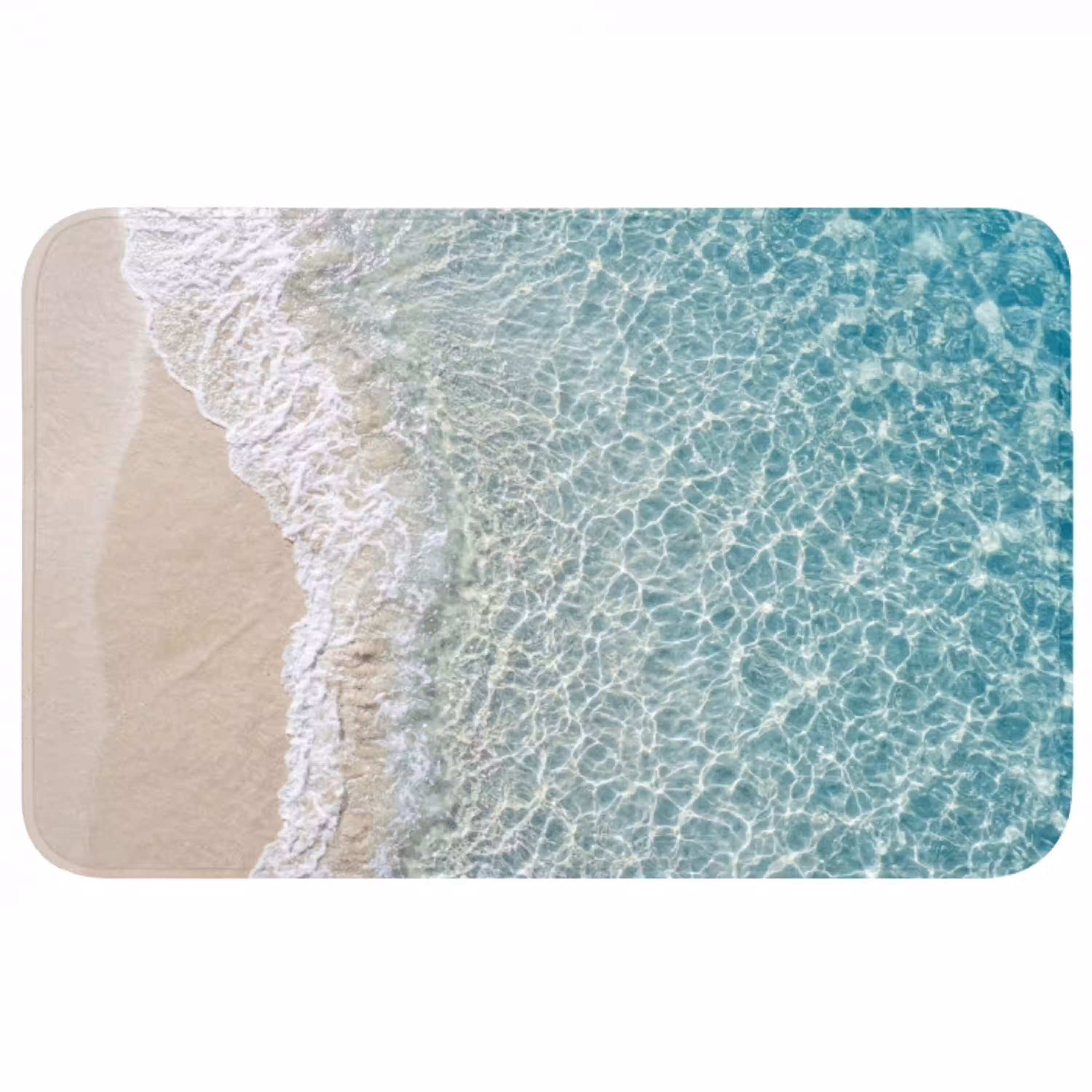 Kust - Zand - Blauw Badmat middel -3d