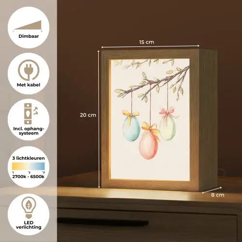Paastak - Strikje - Eieren Light Box met kabel (Tafellamp) klein -USP_NL