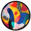 Vormen - Abstract - Stippels - Blauw Fotolijst rond zonder passe partout klein -3d
