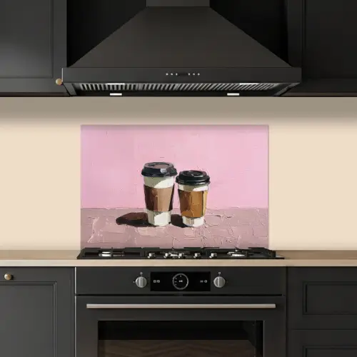 Koffiebekers - Deksel - Verf - Textuur keuken achterwand spatscherm klein -sfeer1