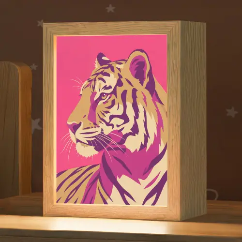 Tijger - Modern - Neon Light Box met kabel (Kinderlampje) klein -zzz_3d_website