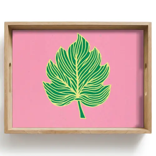 Blad - Groen - Illustratie - Minimalistisch Dienblad Rechthoek middel -z3d_shopping