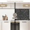 Terrazzo -  Patroon - Zwart - Wit keuken achterwand 2 middel 871 -voor-na2_NL