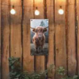 Imposante Hooglander in de Natuur tuinposter los doek klein -sfeer1