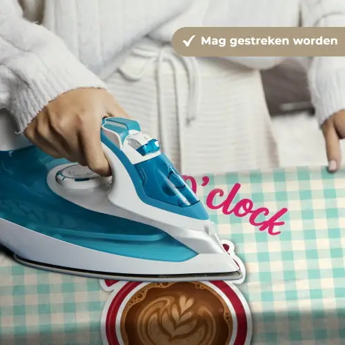 Koffie - Klok - Groen Wandkleed katoen klein -sfeer9
