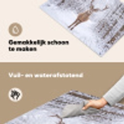 Hert - Winter - Bos - Natuur - Wit Inductie beschemer met haakjes klein -ky-schoon-nl