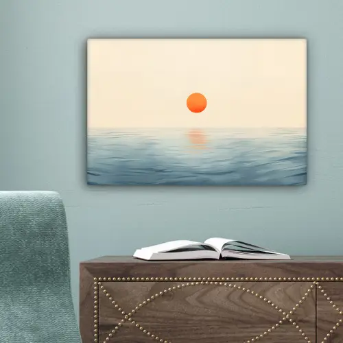 Zon - Oranje - Zee canvas 2cm klein -sfeer4