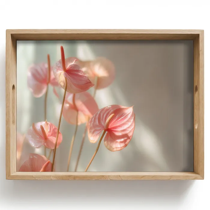 Bloemen - Stelen - Roze - Schaduw Dienblad Rechthoek middel -z3d_shopping