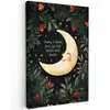 Maan - Quote - Bloemen - Sterren Tuinposter op houten frame 2 cm dik middel -3d
