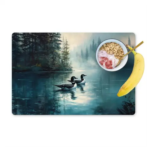 Bos - Water - Eenden - Mistig Placemat vinyl groot -zzzproduct_Kitchenyeah-website