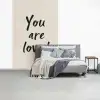 Minimalistisch - Beige - Love fotobehang vinyl groot -slaapkamer