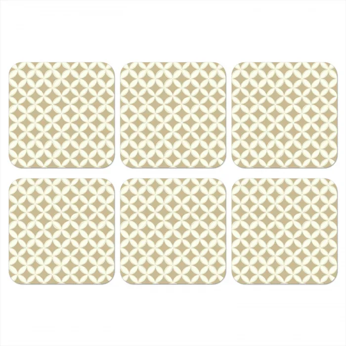 Symmetrisch - Motief - Beige onderzetter kurk middel 366 -3d