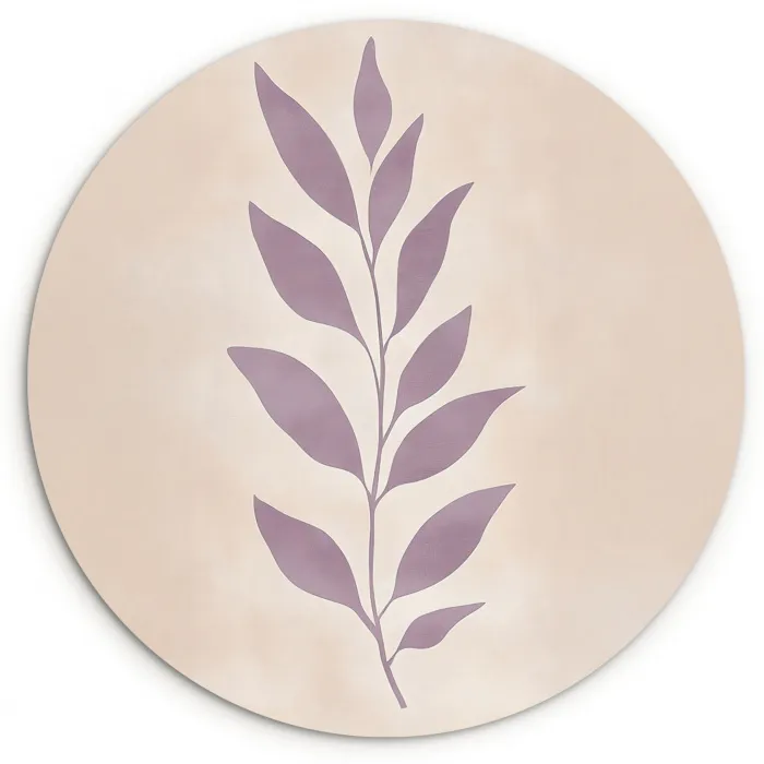 Tak - Bladeren - Minimalistisch - Beige Wandcirkel plexiglas klein -3d