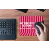 Roze - Strepen - Koffie - Maandag muismat rubber klein -toetsenbord