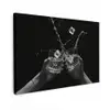 Whickyglazen - Ijs - Spetters - Zwart Tuinposter op houten frame 2 cm dik klein -3d