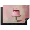Taart - Pink - Cherry Inductie beschermer vinyl 3mm klein -3d