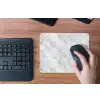 Grijs - Wit - Marmer muismat rubber klein 262 -toetsenbord