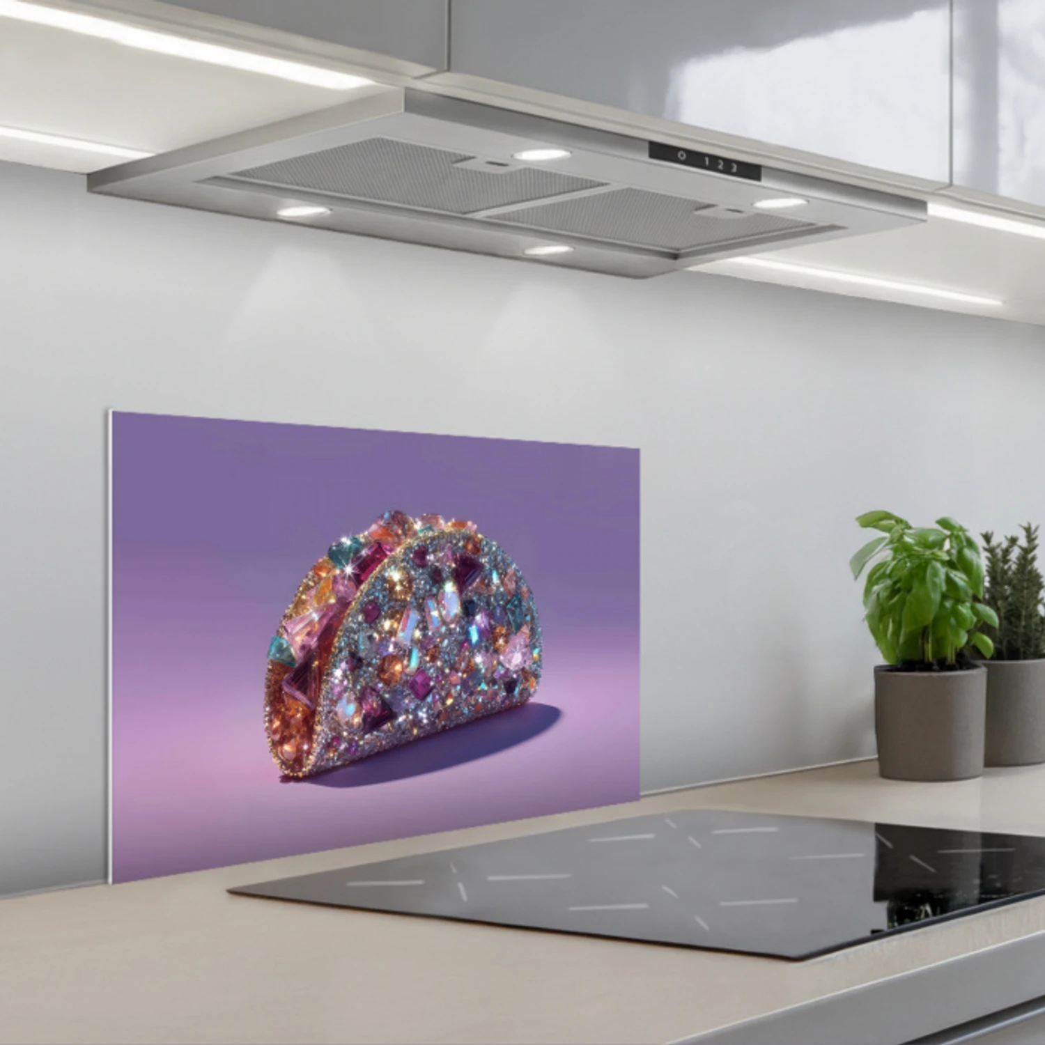 Edelstenen - Glitters - Paars - Kleurrijk keuken achterwand spatscherm klein -3d_schuin