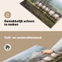 Schapen - Rij - Weide - Dieren - Platteland Inductie beschemer met haakjes klein -ky-schoon-nl