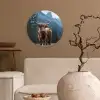 Schotse hooglander - Berg - Landschap - Bomen - Koe - Natuur Wandcirkel kunststof plaat 5mm dik klein -sfeer1
