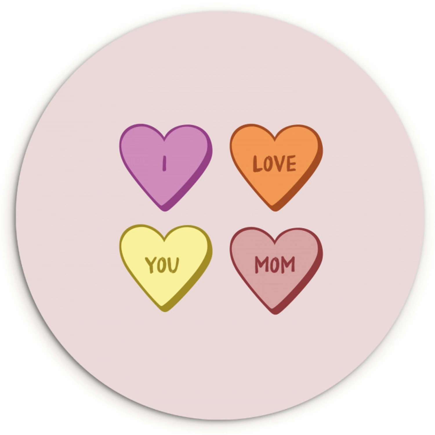 Hartjes - Pastel - Liefde - Moeder KitchenYeah - Keuken - Wandcirkel Forex klein -3d