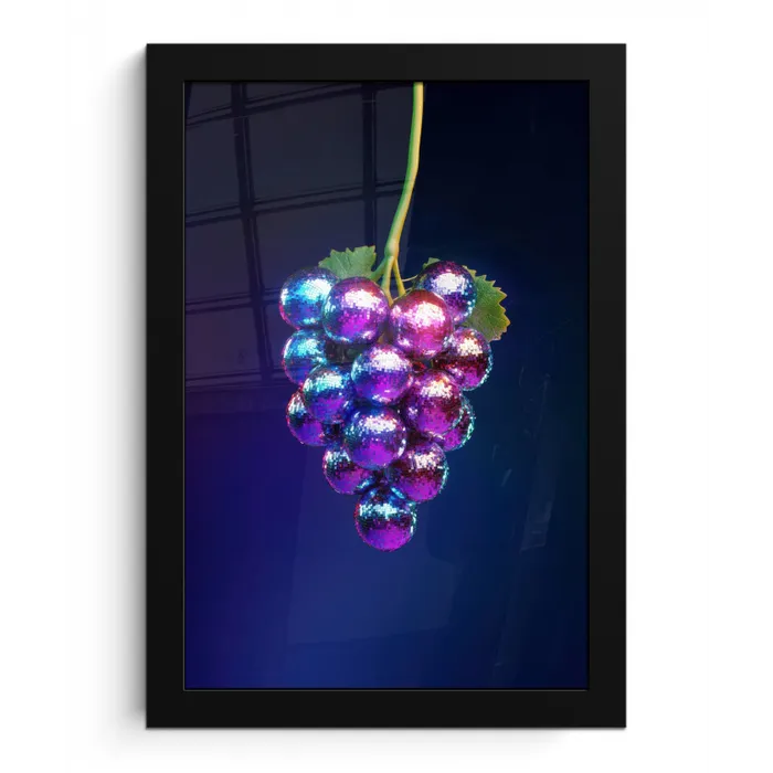 Paars - Disco - Feest - Druif fotolijst zwart zonder passe partout klein -3d