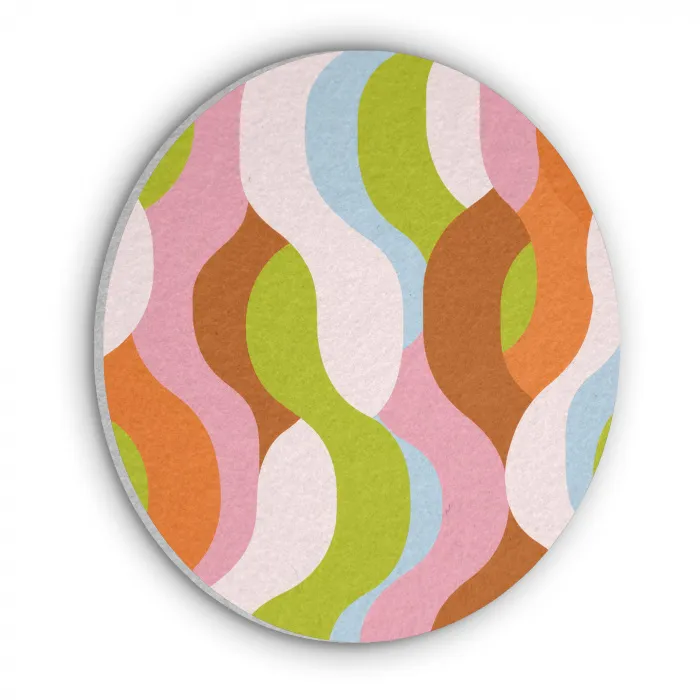 Abstract - Vormen - Roze Akoestische PET Vilt - Rond klein -3d